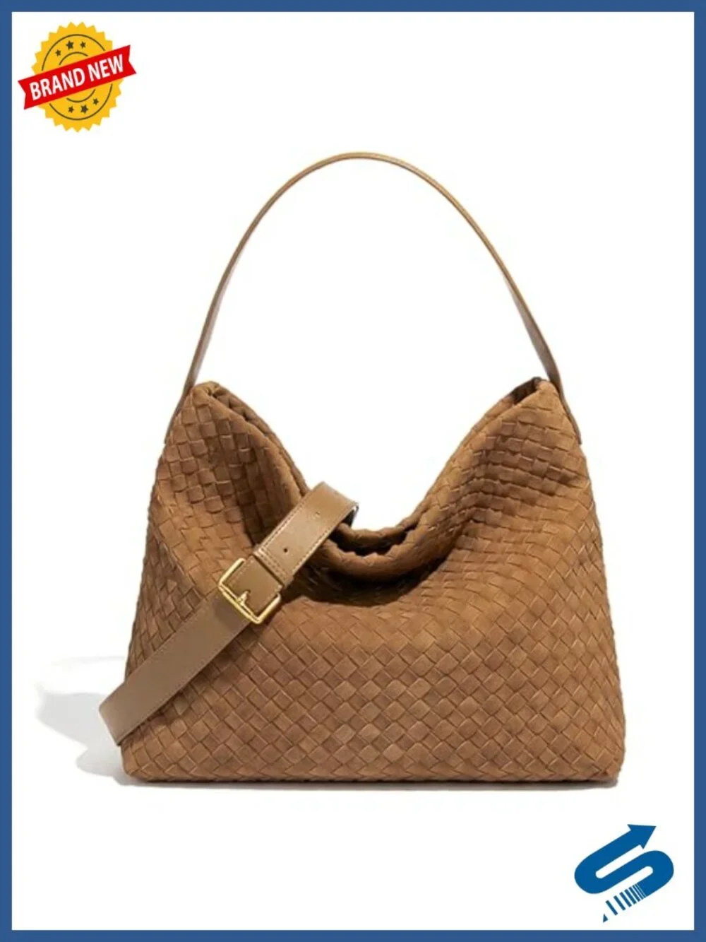 Suede Woven Tote Bag Braided Hobo Satchel Shoulder Bag Large